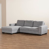 Baxton Studio Nevin Light Grey Upholstered Sectional Sofa with Left Facing Chaise 158-9745